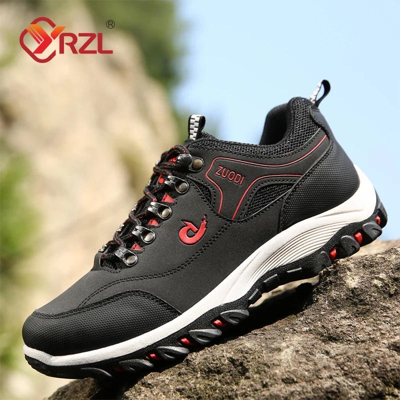 YRZL Mens Sport Shoes Lightweight Hiking Shoes for Men Breathable Non Slip Durable Outdoor Walking Casual Shoes Size 48