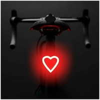 LED Bike Tail Light Rechargeable Bicycle Rear Light Creative Heart Shape Waterproof Cycling Taillight Night Safety Warning Lamp