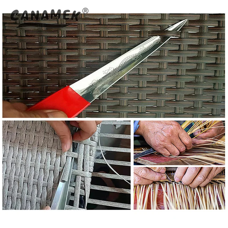 Knife DIY Pry Cutter Tool Manganese Steel Needle Rattan Furniture Work Blade Knives Weaving Repairing Tools