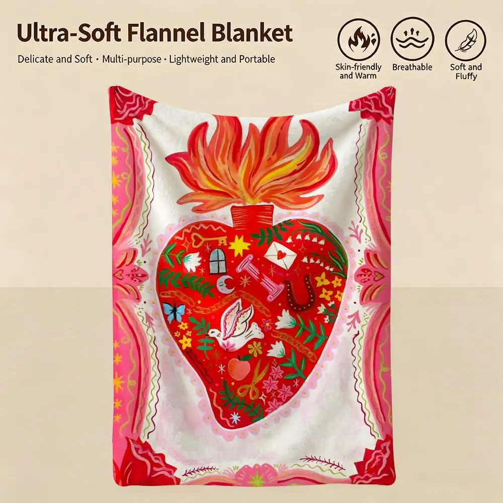 artist M-Millie Amber-r Throw Warm Soft Flannel Blanket, Multi-use for Sofa Bed Camping Travel Nap