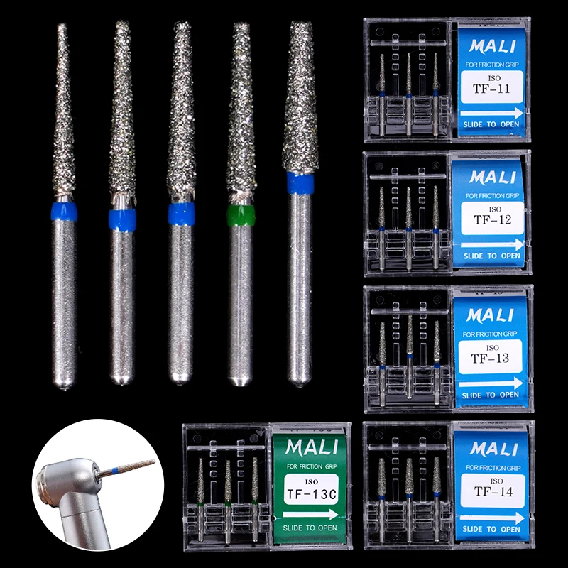 

3Pcs/Box Dental Diamond High Speed Burs For Polishing Smoothing Dentist High Quality Polishing Drill Dentistry Instrument Tools