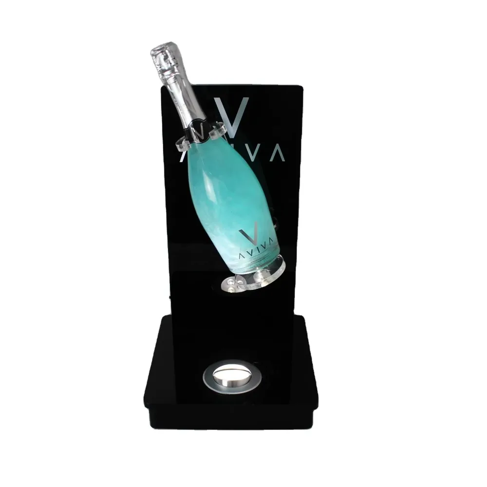 

FJ1led shiny acrylic bottle glory display stand, custom acrylic gin 360 degree rotating display stand