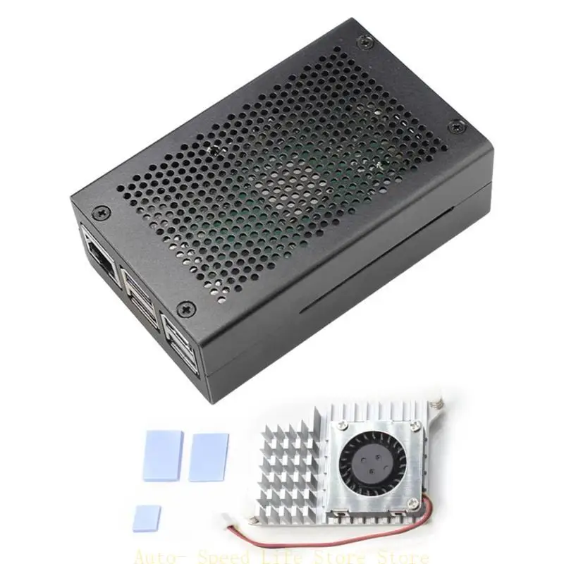 

02DA Aluminum Alloy Cooling Heat Sink Housing Case with Fan for 5