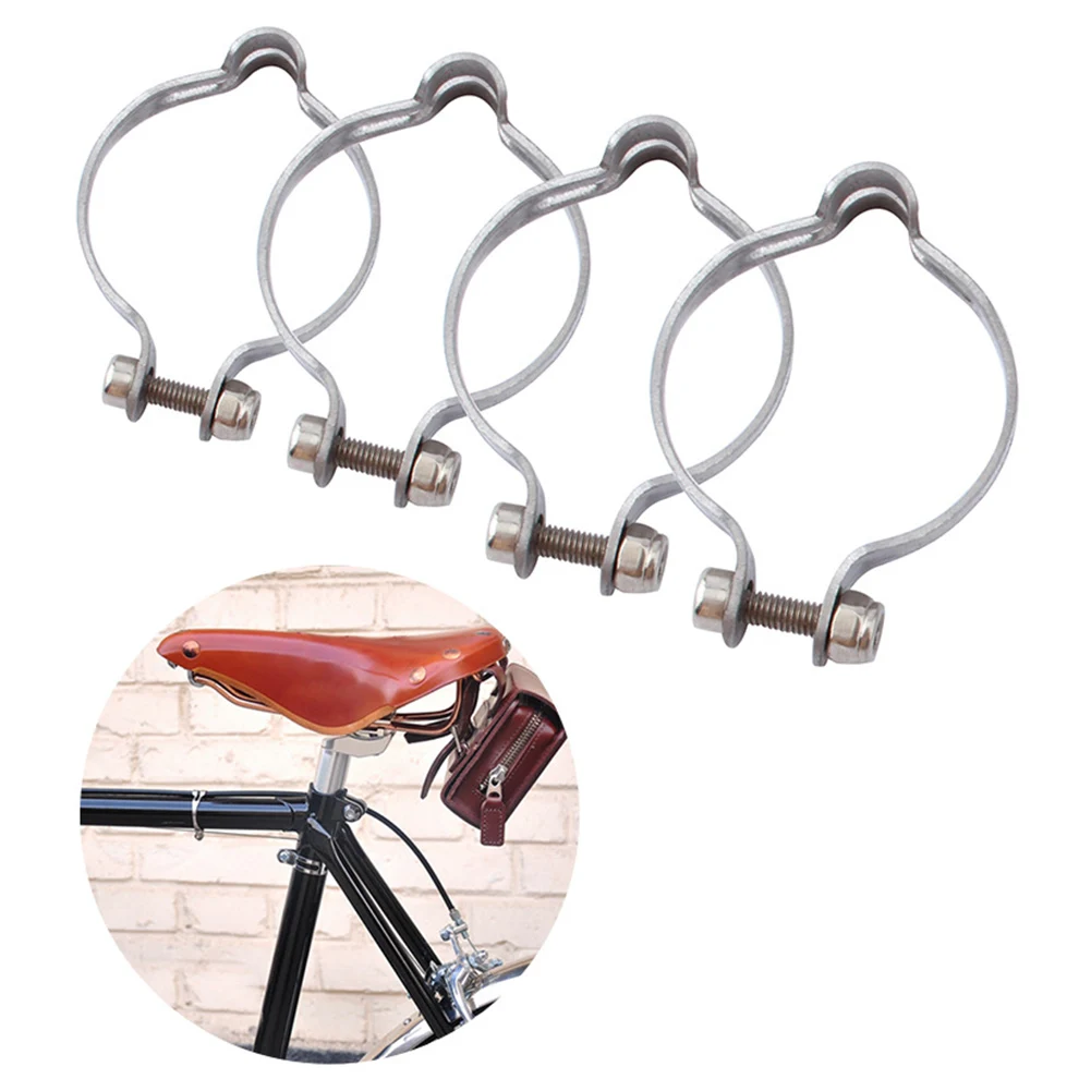 3 Pcs Brake Hose Guide Steel Bike Bicycle Frame Cable Clips Clamps Guides Silver For Retro Cars  25.4/28.6/31.8/34.9mm