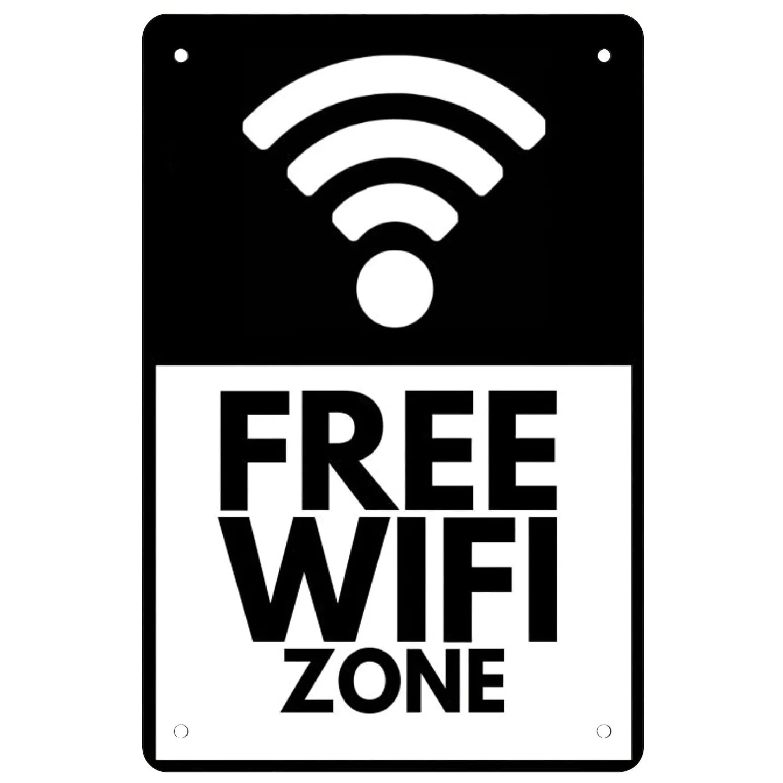 Vintage No Smoking & Free WiFi Themed Tin Sign Set - Durable Metal Plaque Wall Decor for Cafe Restaurant Bar
