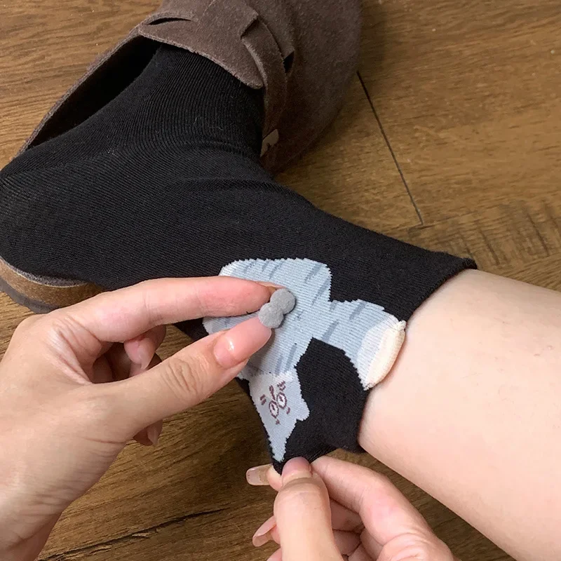 2/3/5 Paar niedliche Baumwollsocken mit Cartoon-Katzenmotiven, Paarsocken für Damen und Herren, lustige Katzensocken, Kawaii-Stricksocken, originelles Weihnachtsgeschenk – Detail 11