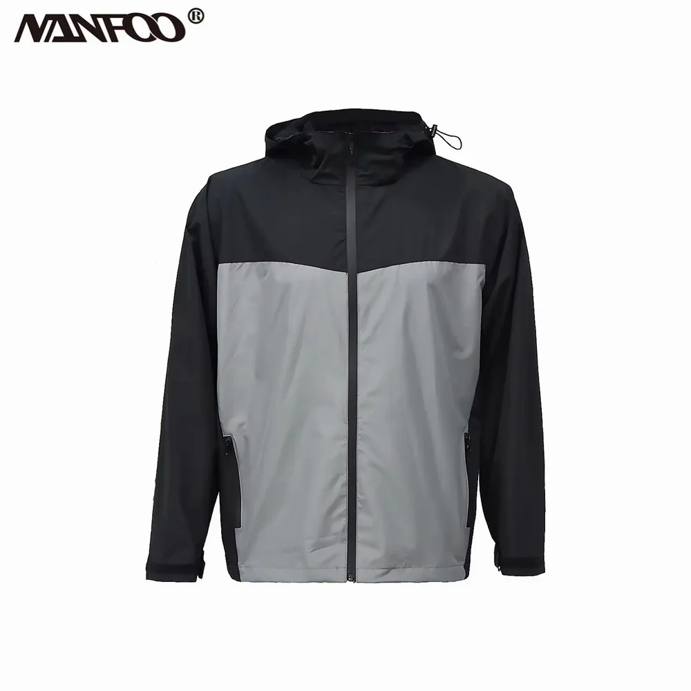 Chaqueta cortaviento outdoor con capucha y cremallera manga larga - imagen 2