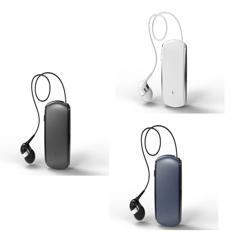 K68 Bluetooth Headset Lavalier Retractable Plug-In Card Single Earphone Multifunctional Clip Headset MP3 Player