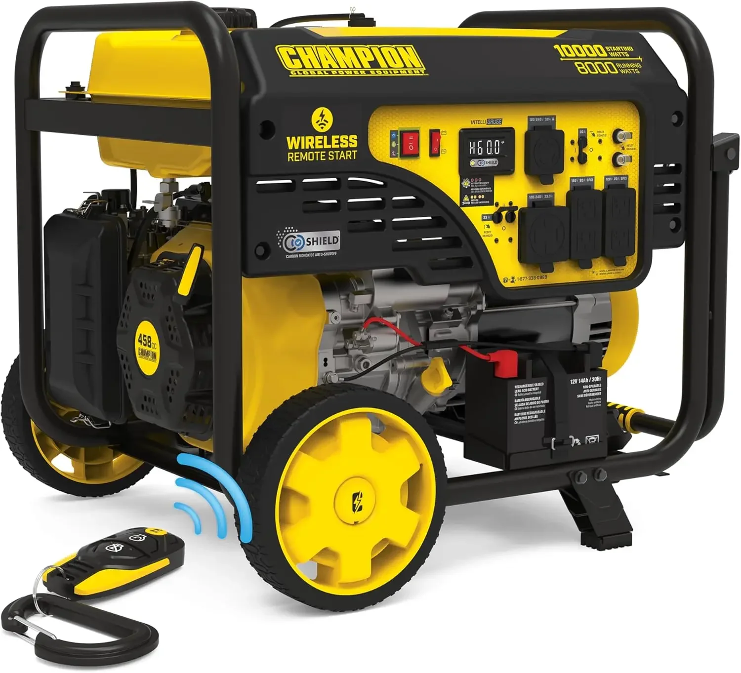 

Customizable 10,000-Watt Wireless Remote Start Home Backup Portable Generator With CO Shield