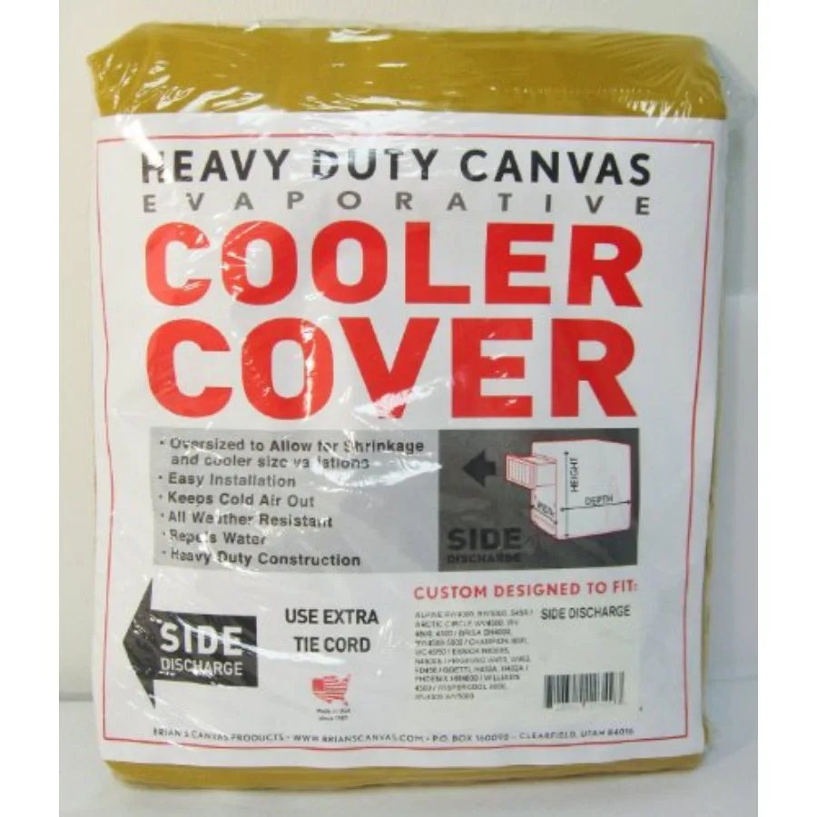 

62W x 62D x 62H Side Draft Heavy Duty Canvas Cover for Evaporative Swamp Cooler in Brown with Durable Reinforced Stitching and