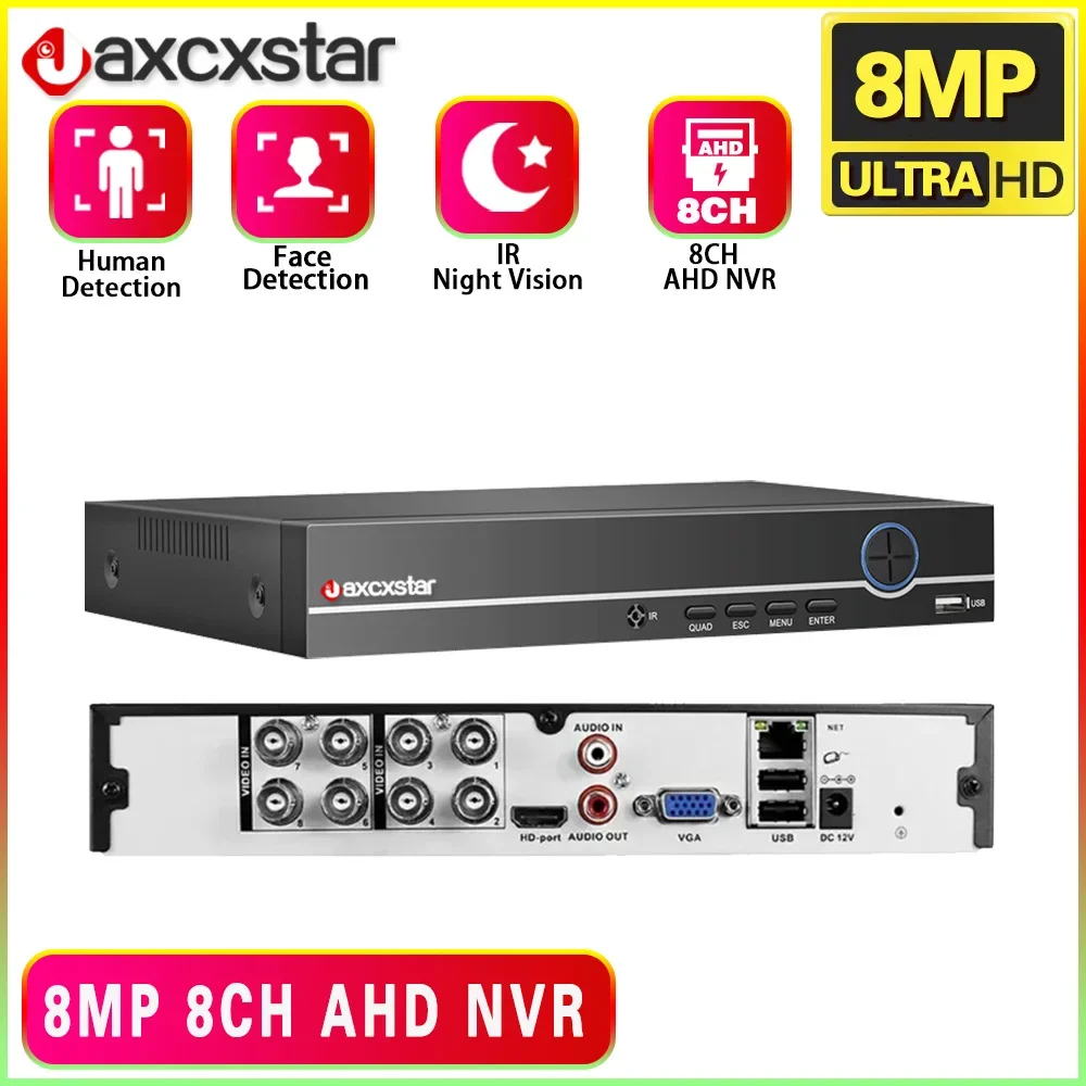 

8CH 4K Super HD CCTV DVR H.265 Surveillance Digital Video Recorder For 2MP/3MP/4MP/5MP/8MP AHD IP Camera XMEYE Hybrid NVR System