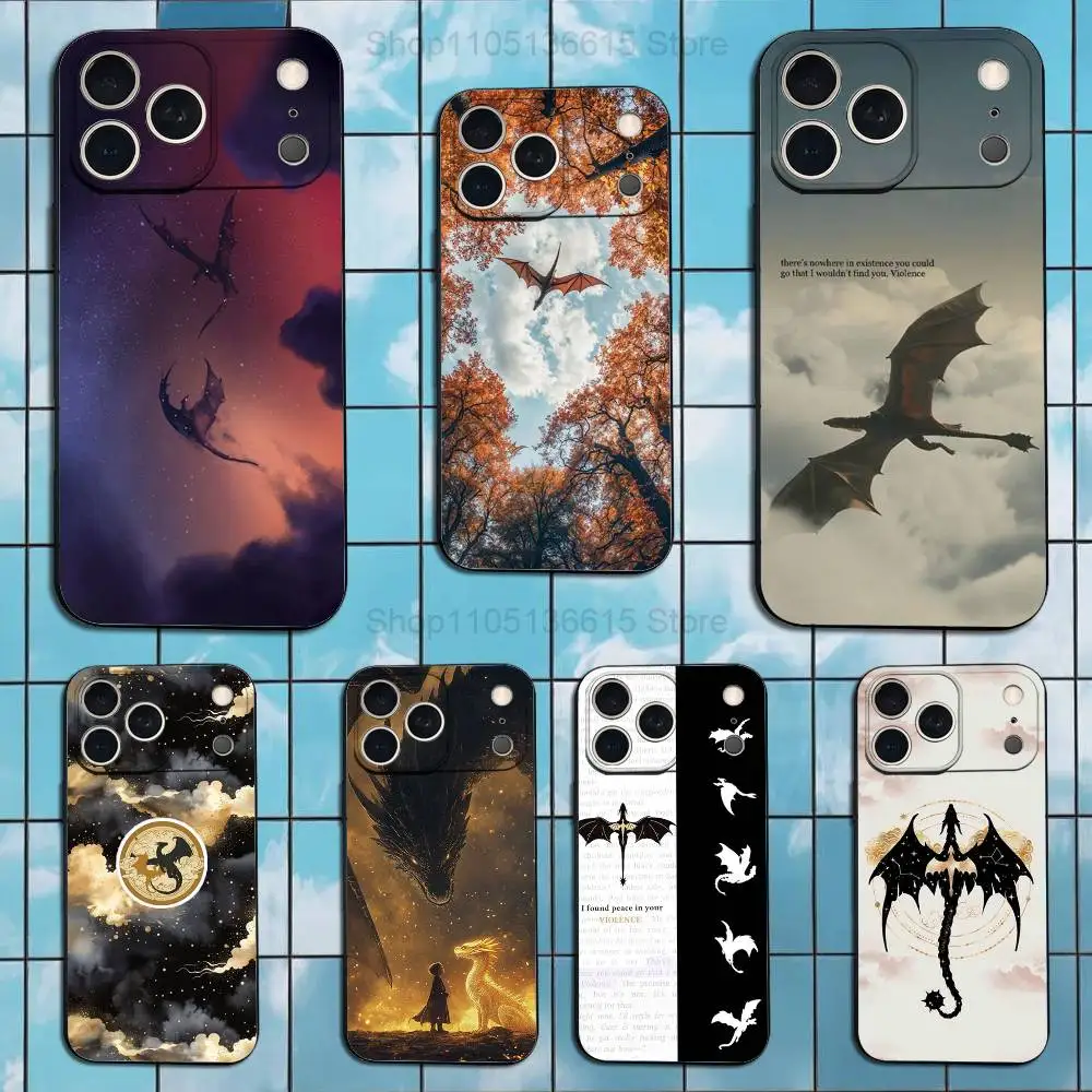 

F-Fourth W-Wing Novel Case For iPhone 15,16,12,14,17,13,11,Plus,Pro Max,8,7,XR,SE,XS,X,Mini,Soft Silicone Black