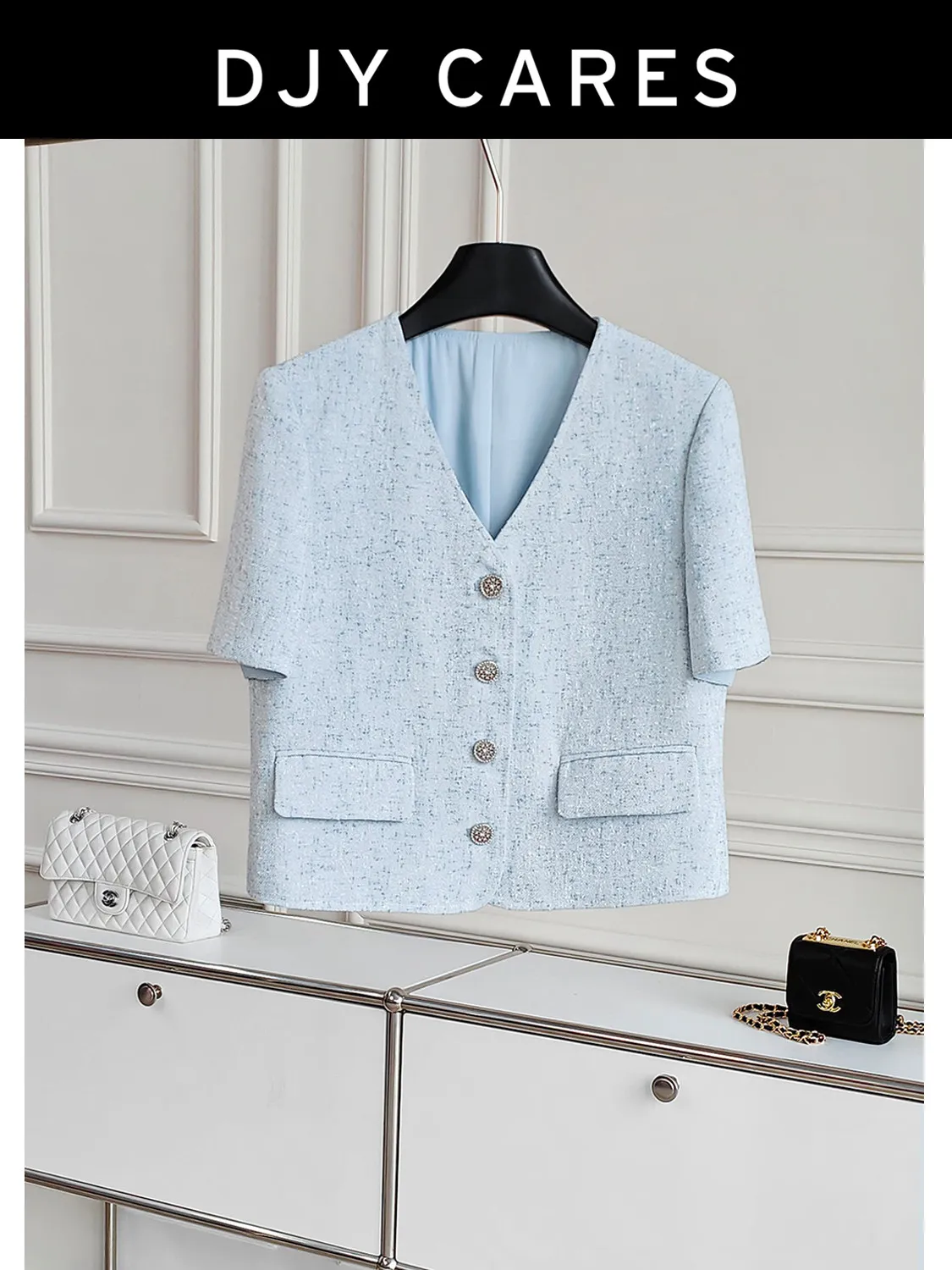 

Новый синий костюм простой топ с короткими рукавами большого размера