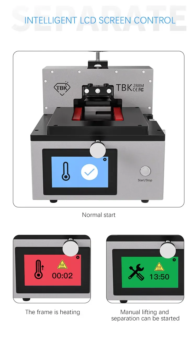 TBK 288M macchina separatore LCD per riscaldamento automatico professionale per IPhone 6-15 Pro Max strumento di riparazione per lo smontaggio del