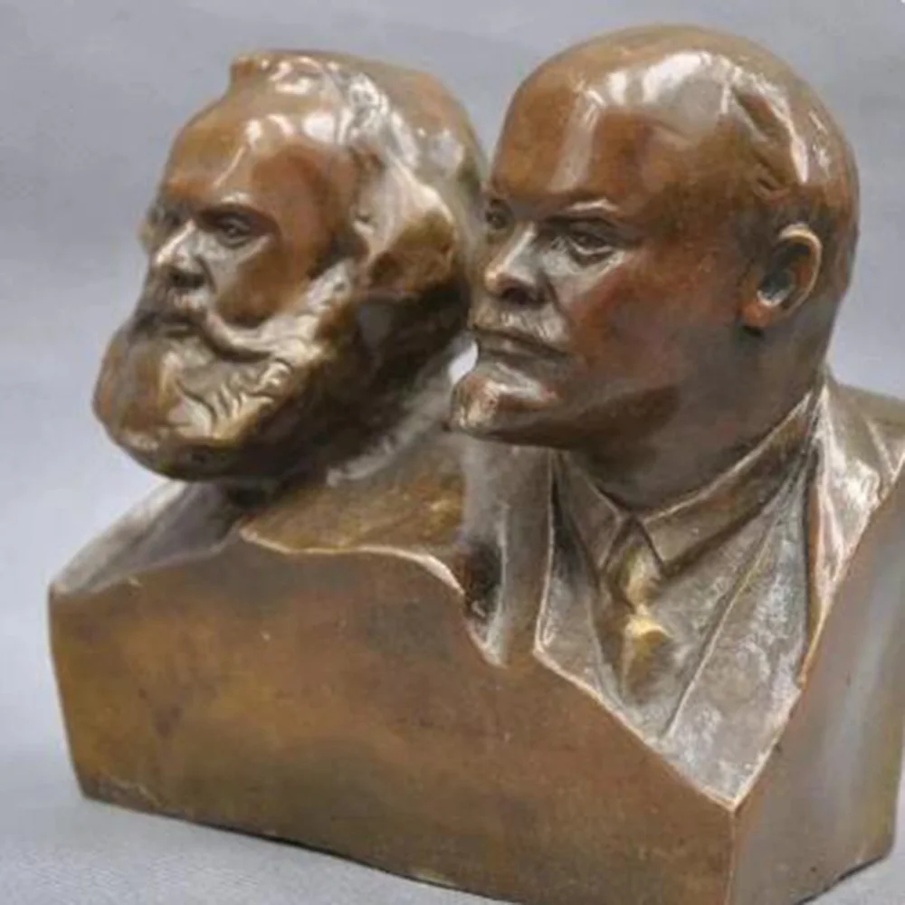 Copper Statue Great Communist Marx And Lenin Bust Bronze Statue