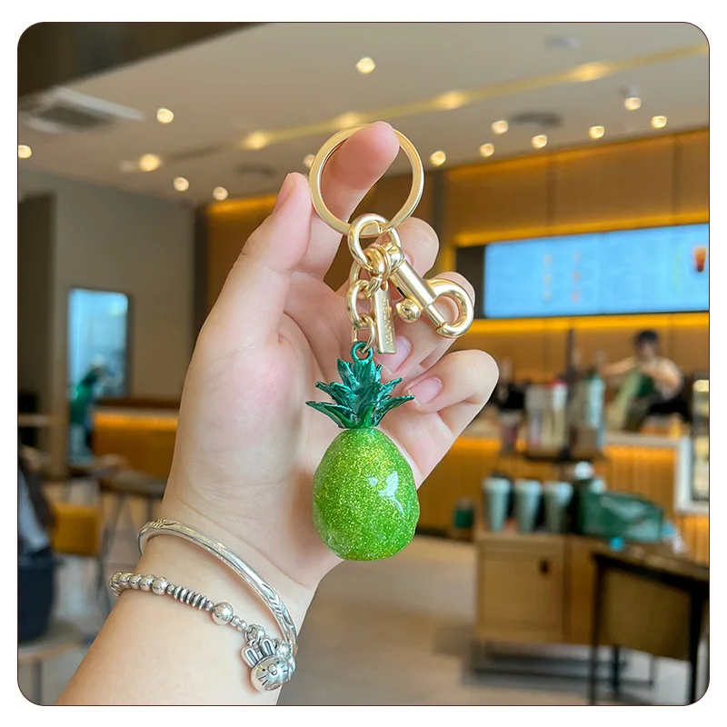 Fashion Car Keychain Bag Accessories Pineapple Fruit Pendant Gift Accessories
