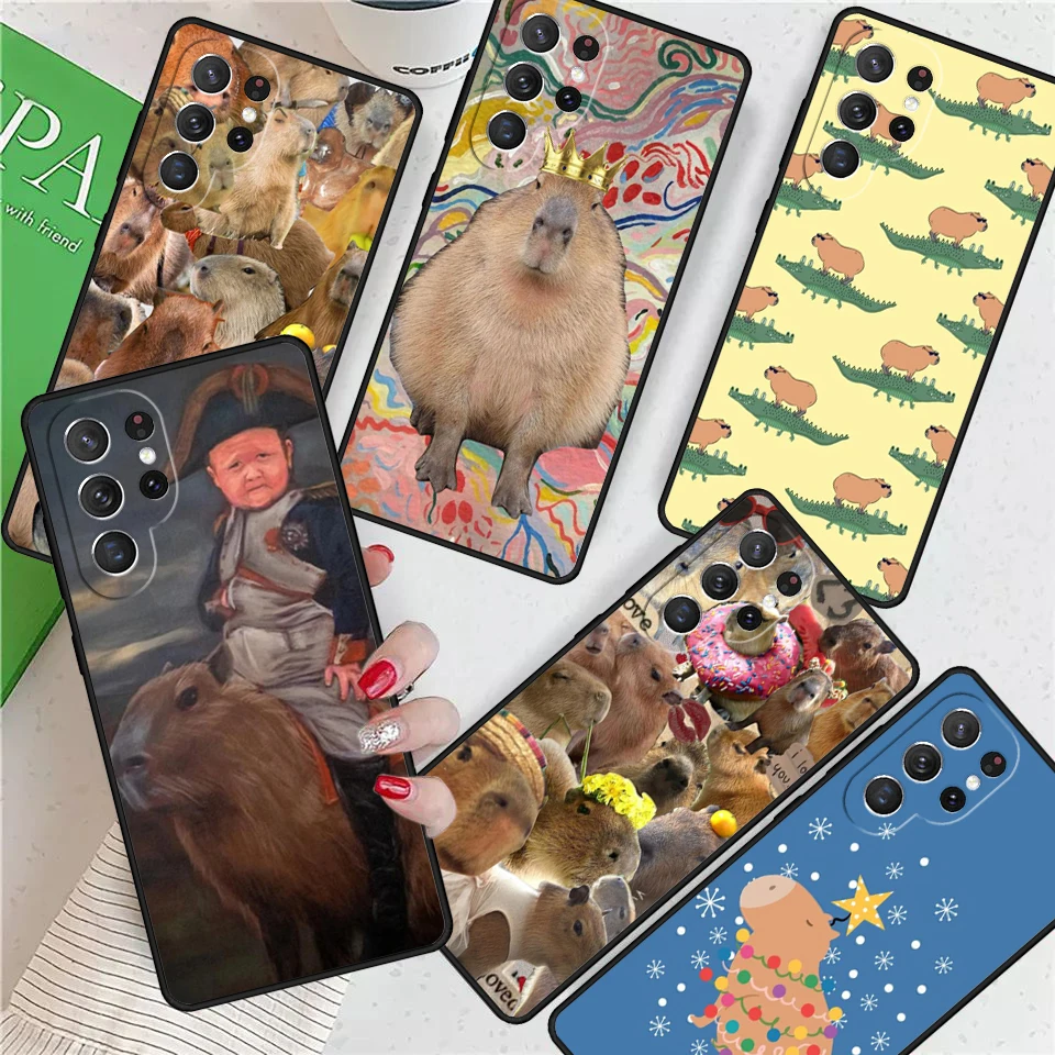 

Funny Capybara For Samsung Galaxy S24 Ultra S21 S22 S8 S9 S10E Note 10 20 Plus FE S23 Phone case Cover Coque