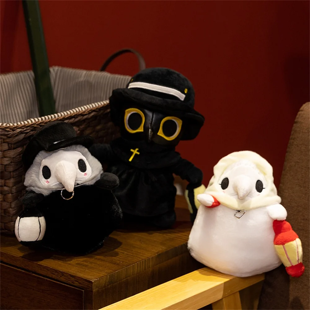 

Plague Doctor Plush Toys Doll Cute Specter Stuffed Pillow Doll Soft Fluffy Halloween Hugging Cushion Decor Kids Festival Gifts