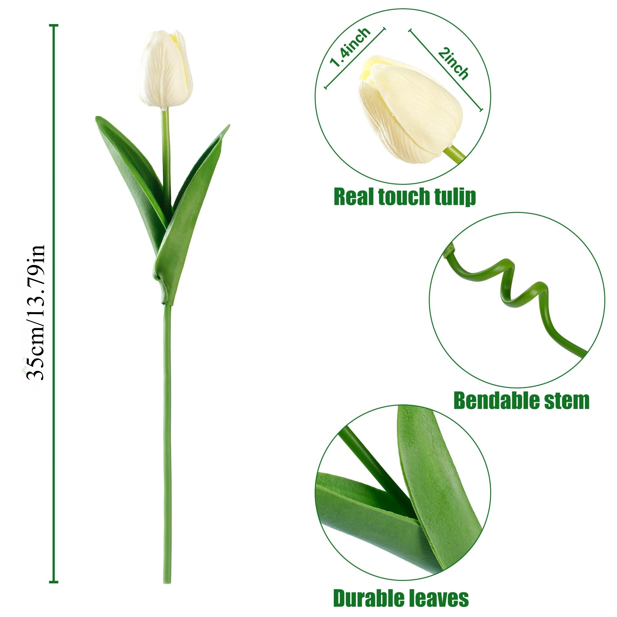 10 Stück Tulpenblumen, künstlicher Tulpenstrauß, PE-Schaum, künstliche Blumen für Hochzeitszeremonie, Dekoration, Heim, Garten, Blumenstrauß, Dekoration – Detail 2