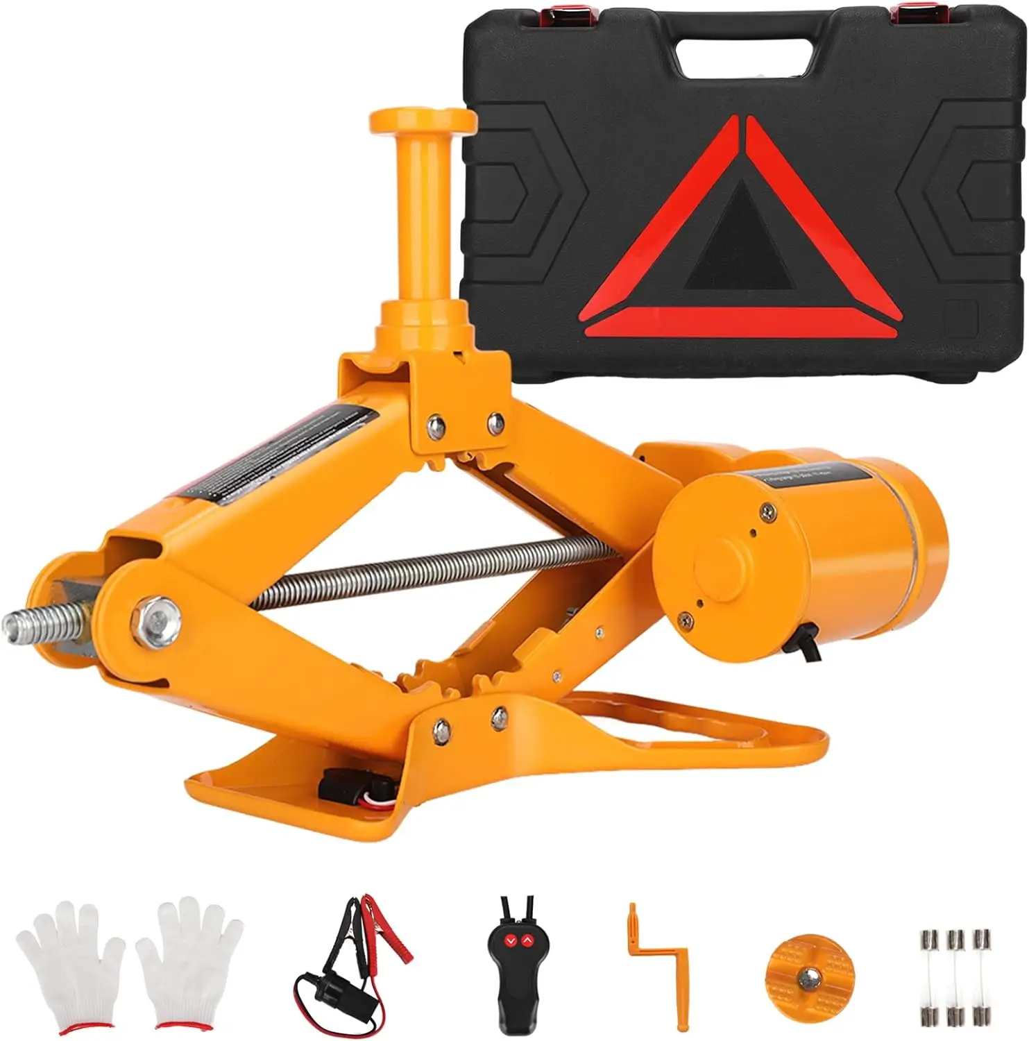 

Electric Scissor Car Jack Kit 2 Ton 12V Portable Auto Lift with 14.6 Inch Range for SUV Sedan Tire Change Emergency