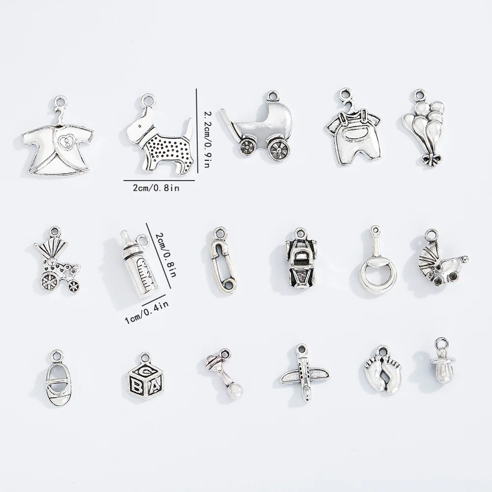 DIY ancient silver alloy daily necessities series, clothes, baby stroller pattern pendants, ornaments and small pendants
