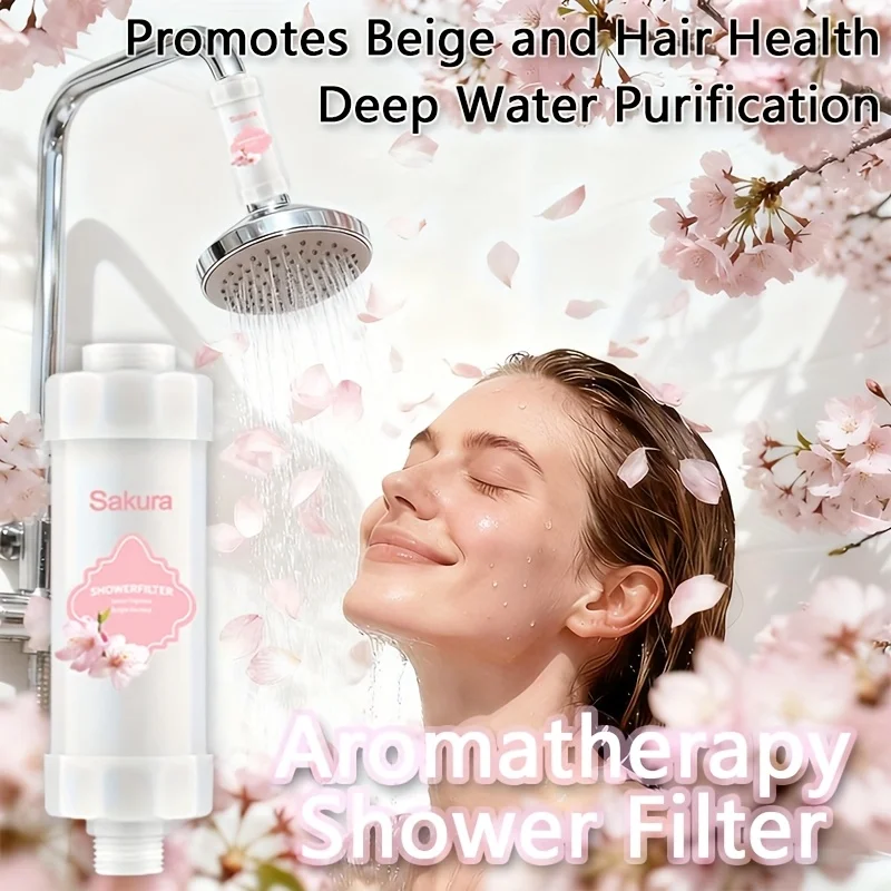 

Fragrance shower filter head filter, hard water softener, easy installation of bathroom accessories, gentle bathing experience