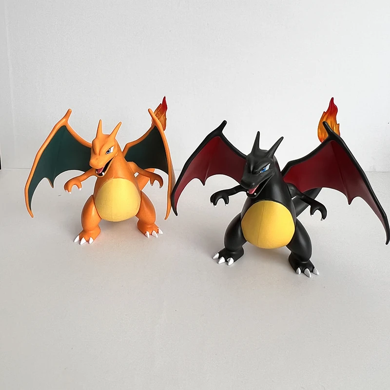 Pokemon Anime Figuur Charizard Donkere Vuurspuwende Draak Pvc Model Gk Cartoon Rondom Desktop Ornamenten Model Pop Speelgoed Cadeau