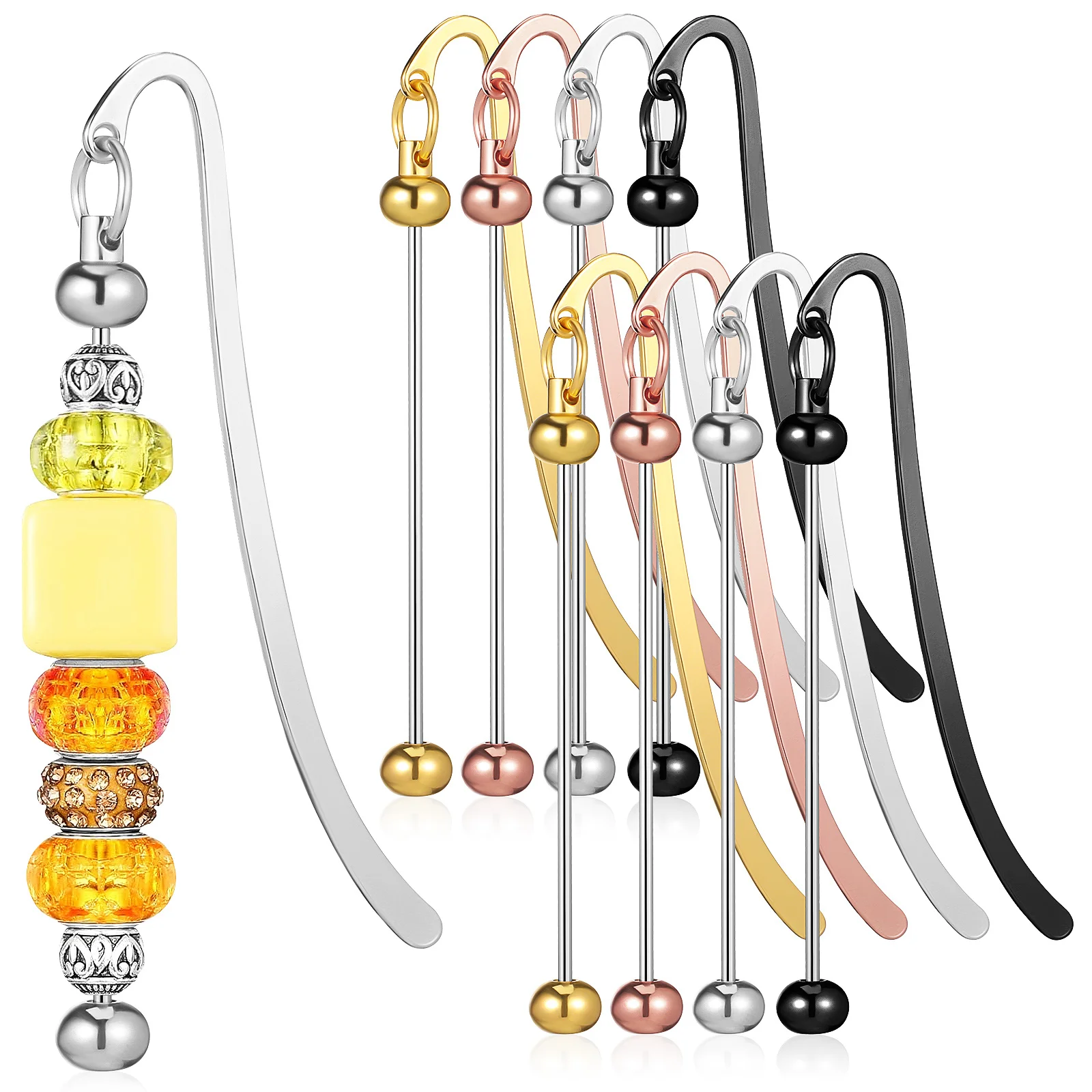 

8Pcs Metal Bookmarks DIY Blank Bookmarks for Beading Creative Present Sturdy Material Multi Functional Bookmark Reading