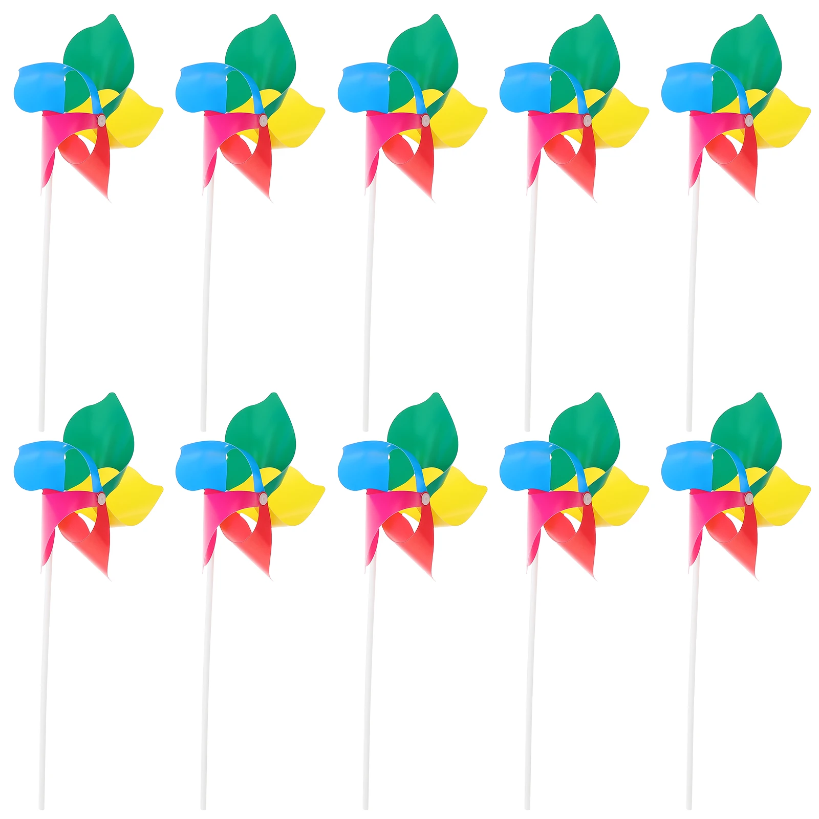 

10 Pcs Colorful Windmill Decorative Pinwheels for Kids Handheld Colored Diy Craft Plastic