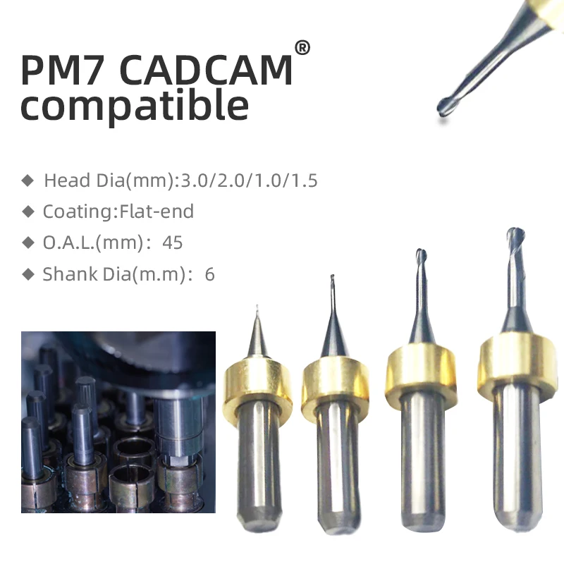 Metal Milling bur PM7 Ivoclar Programill CADCAM Machine Titanium Cocr Milling Cutter For Dental Lab Use