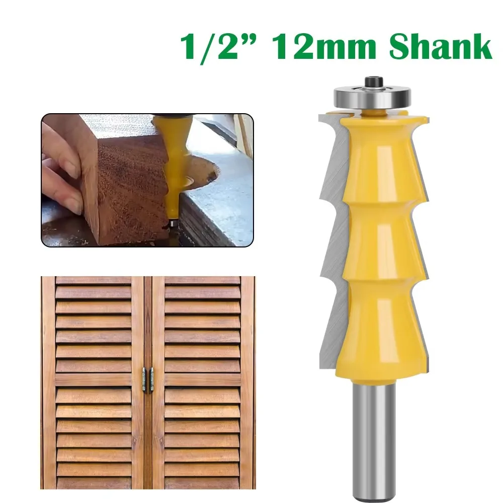 

1PC 1/2" 12.7MM Shank Milling Cutter Wood Carving Louver Shutter Style Router Bit Louvre Milling Cutter for Wood Door Knife Wood