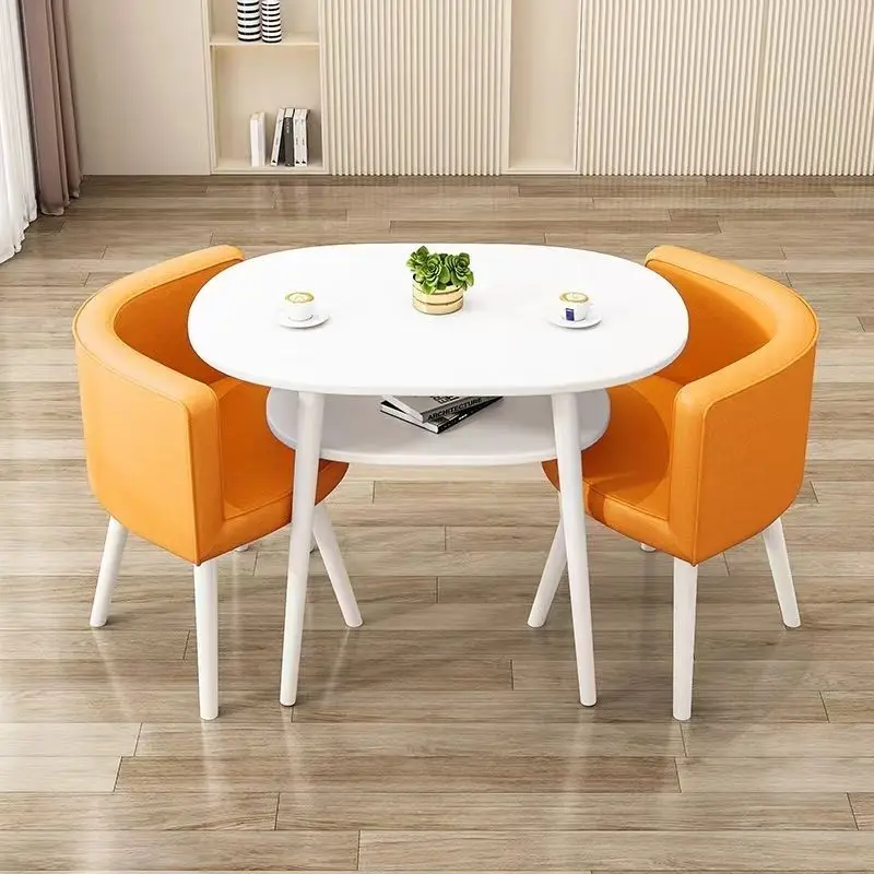 

Negotiation Simplicity Combination Leisure Balcony Tables and Chairs Store Meeting Guests Desk Small Apartment Dining Table