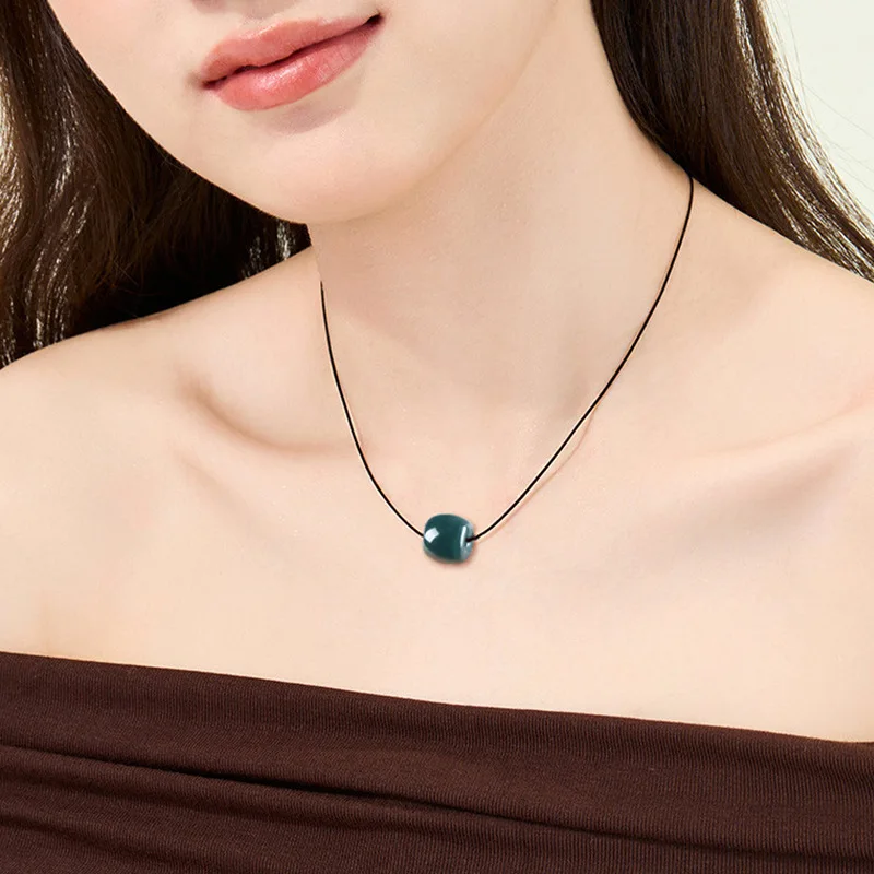 Natural A-grade Jade Deep Blue Water Carved Road Pendant Ice Jadeite Bucket Bead Women\'s Jewelry Pendant Wholesale Drop Shipping