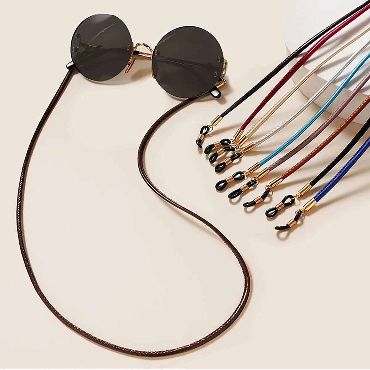 PU Leder Unisex Sonnenbrille Lanyard Sport Brillen Kette Nicht-slip Anti-verloren Gläser Seil Lesebrille Lanyard Zubehör