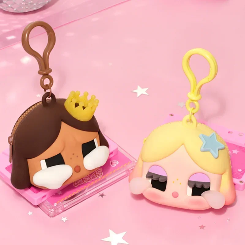 POP MART CRYBABY SHINY SHINY Serie: Die Kopfhörerhülle in Goldbraun – Überraschungsbox, Mystery Box, Spielzeugpuppe