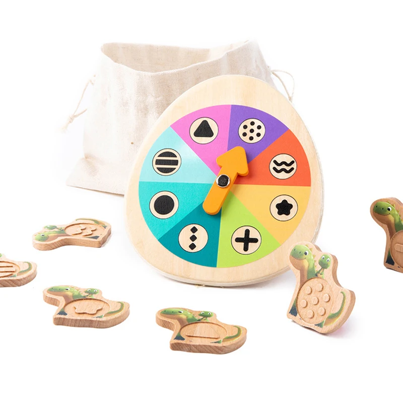 Baby Tactile Sensory Game Montessori Parish Toys Dinosaur Turntable Shape Texture Sensory Memory Play Autism Kid Cognitive Toys