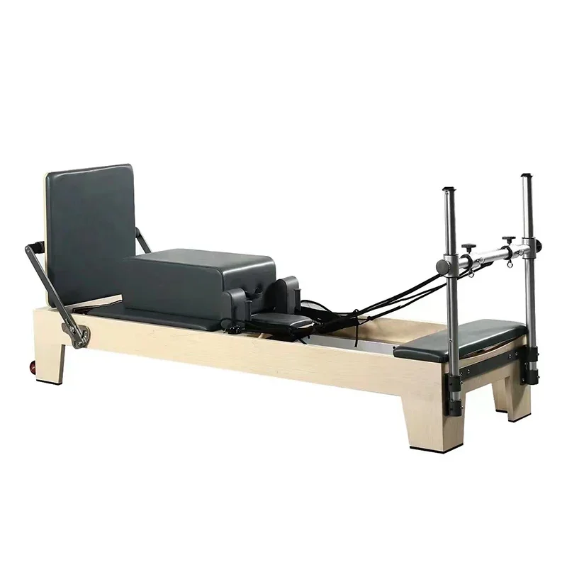 

Xds2025 Deren Pilates EquipmentWooden Pilates Reformer Metal Post Frame Adjustable Locking Wheel Position Core Bed Gym Yoga Equi