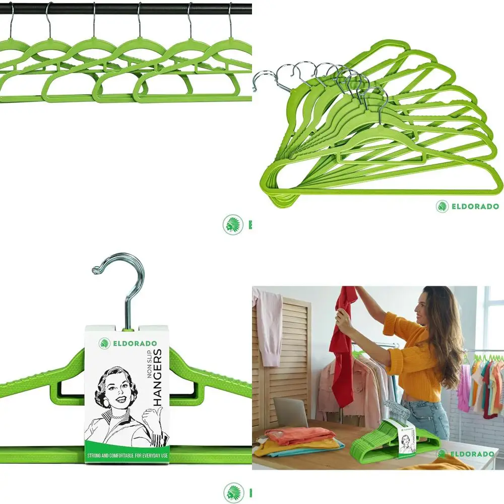 

Colorful Anti-Slip Hangers, Adult Size, Value Pack (Lime Green, 100pcs) for Daily Wear