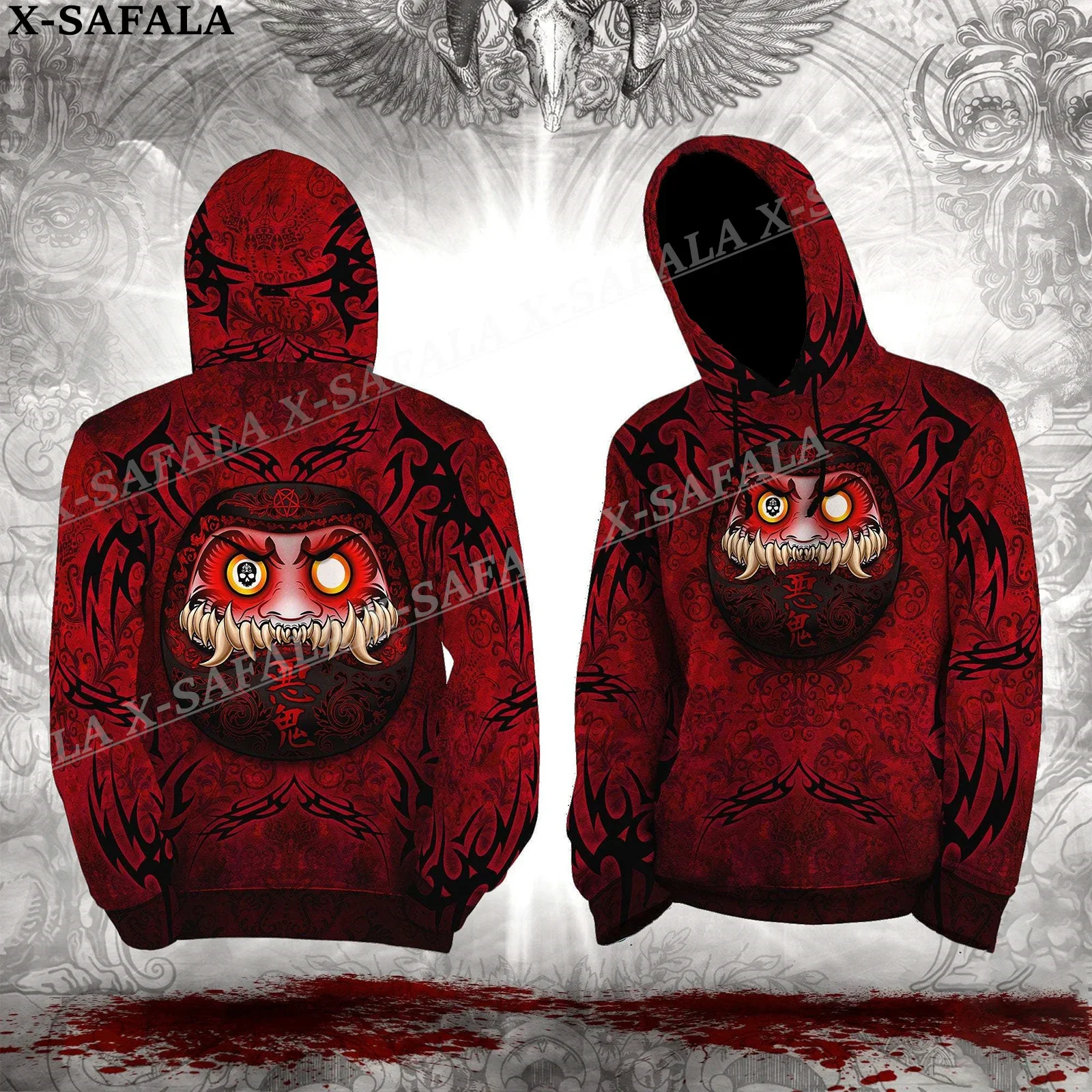 

Japanese Psychedelic Daruma 3D Print Zipper Hoodie Man Female Pullover Sweatshirt Hooded Jacket Jersey Coat Tracksuits-3