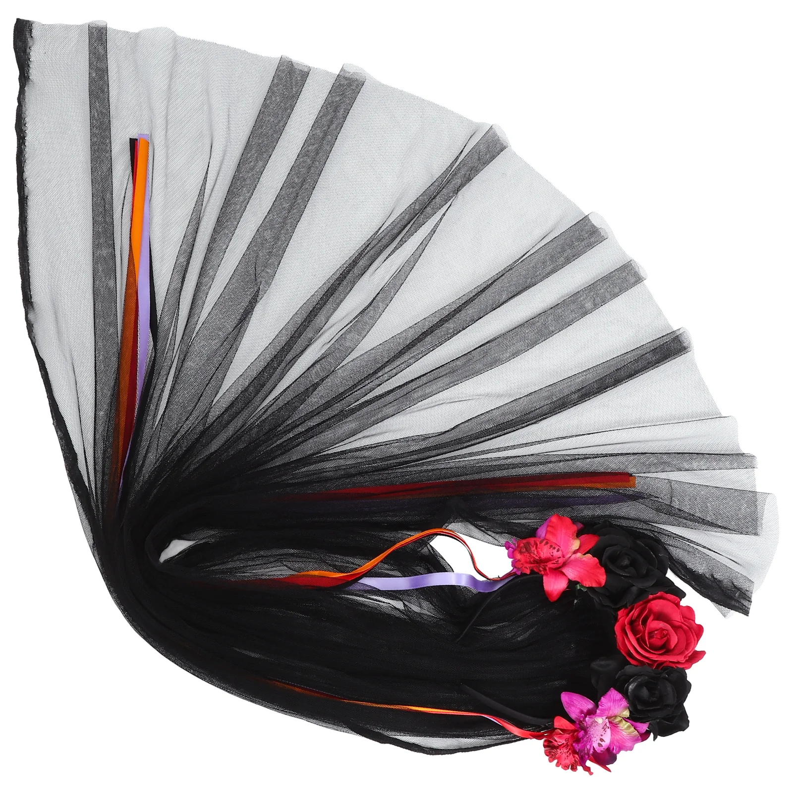 

Black Red Headband Halloween Rose Hair Hoops Dark Lolita Mesh Ribbon Bride Hairstyle Accessory Party Prop Fits Women Girls