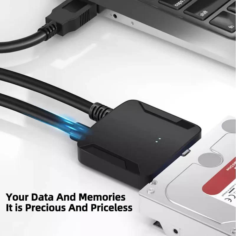 USB 3.0 to SATA III Converter Adapter 2.5/3.5" SSD/HDD Hard Drive Support Power Adapter for PC External Hard Drive Connection image 2