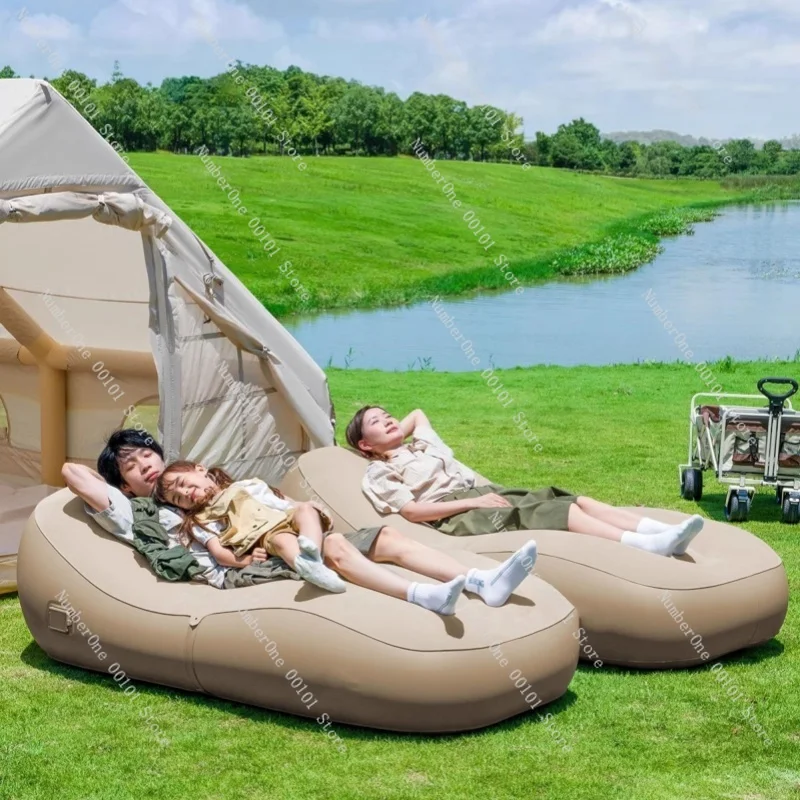 

Portable Outdoor Inflatable Sofa Camping Foldable Automatic Mattress Air Lounger with Pump for Household Use