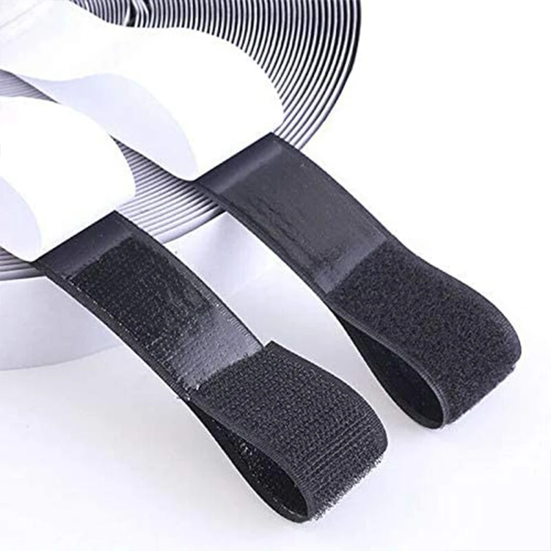 25M Self Adhesive Fastener Tape 16/20/25/30/50 With Glue Hook and Loop Tape Shoes Fastener Sticker Strips Scratch Adhesive