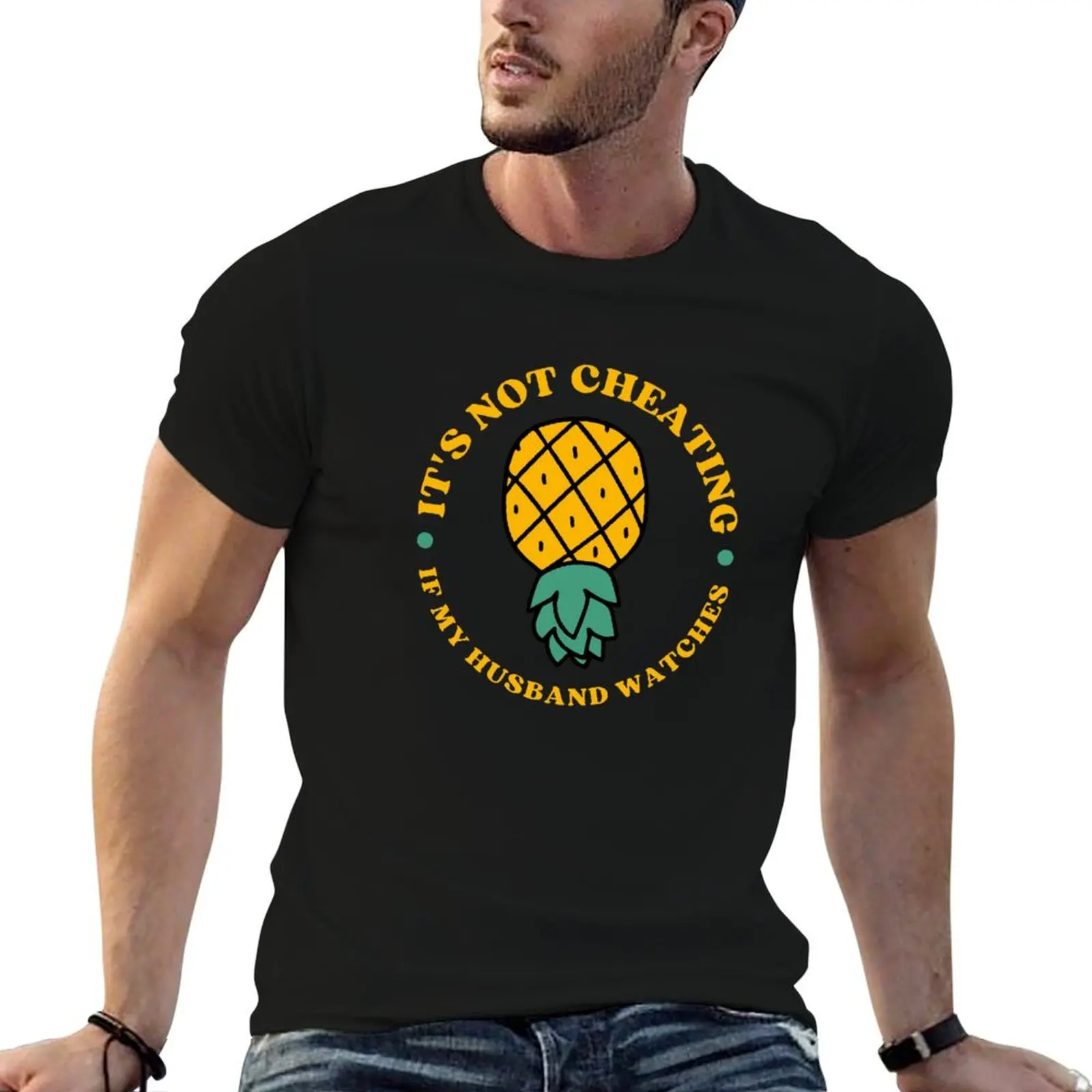 FUNNY SWINGERS UPSIDE DOWN PINEAPPLE IT'S NOT CHEATING IF MY HUSBAND WATCHES T-Shirt Performance Workout Short Sleeve Tee