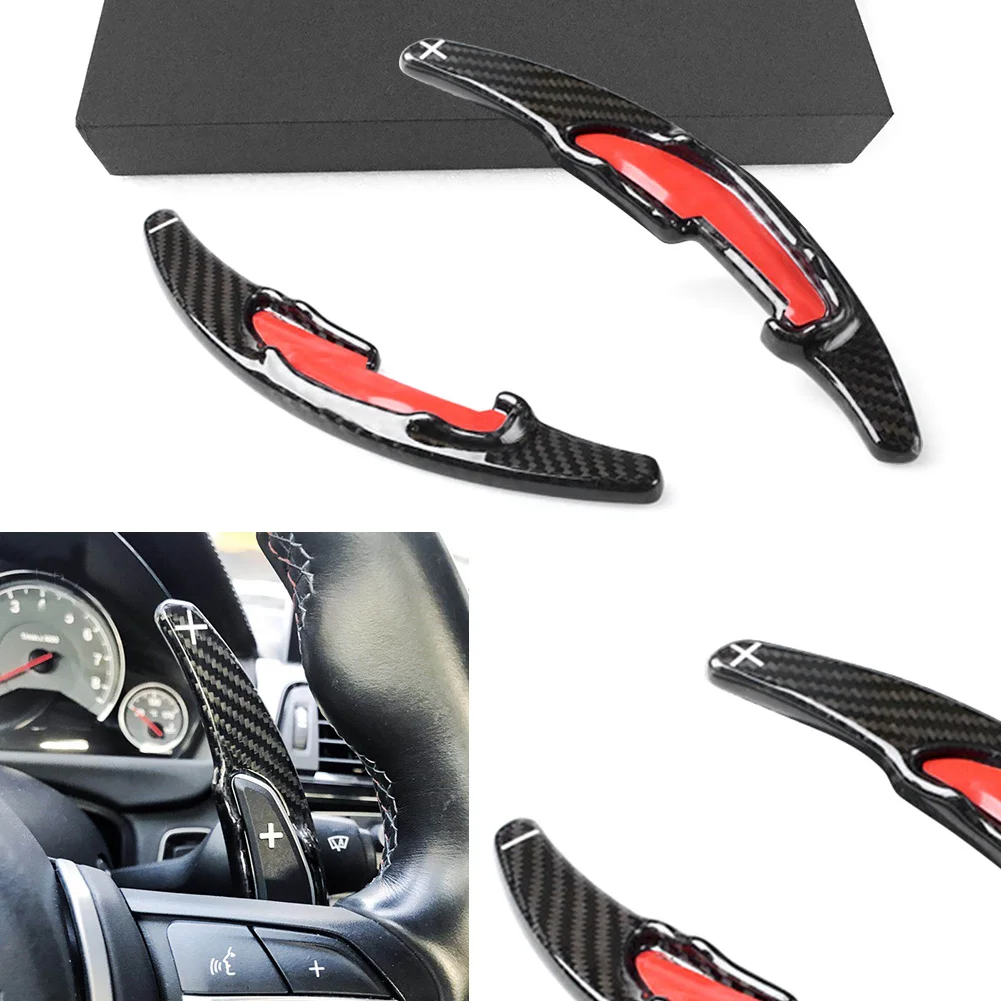 

Carbon Steering Wheel Paddle Shift Extension Trim For BMW M2 M3 M5 X5M X6M 2014-2016 & M4 2016 & M6 2013 2014 2015 2016