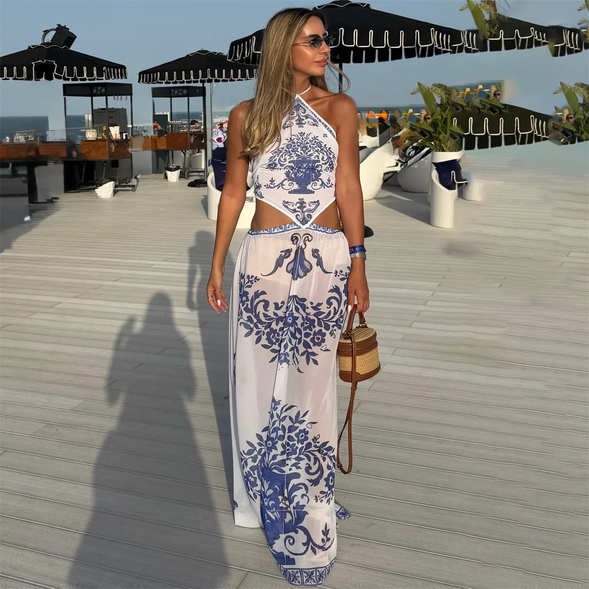 Bandeau 2Pcs Sexy Bikini With Cover Up Women Swimsuit Swimwear Female Retro Swim Suit Brazilian Biquini Beachwear Bathingsuit