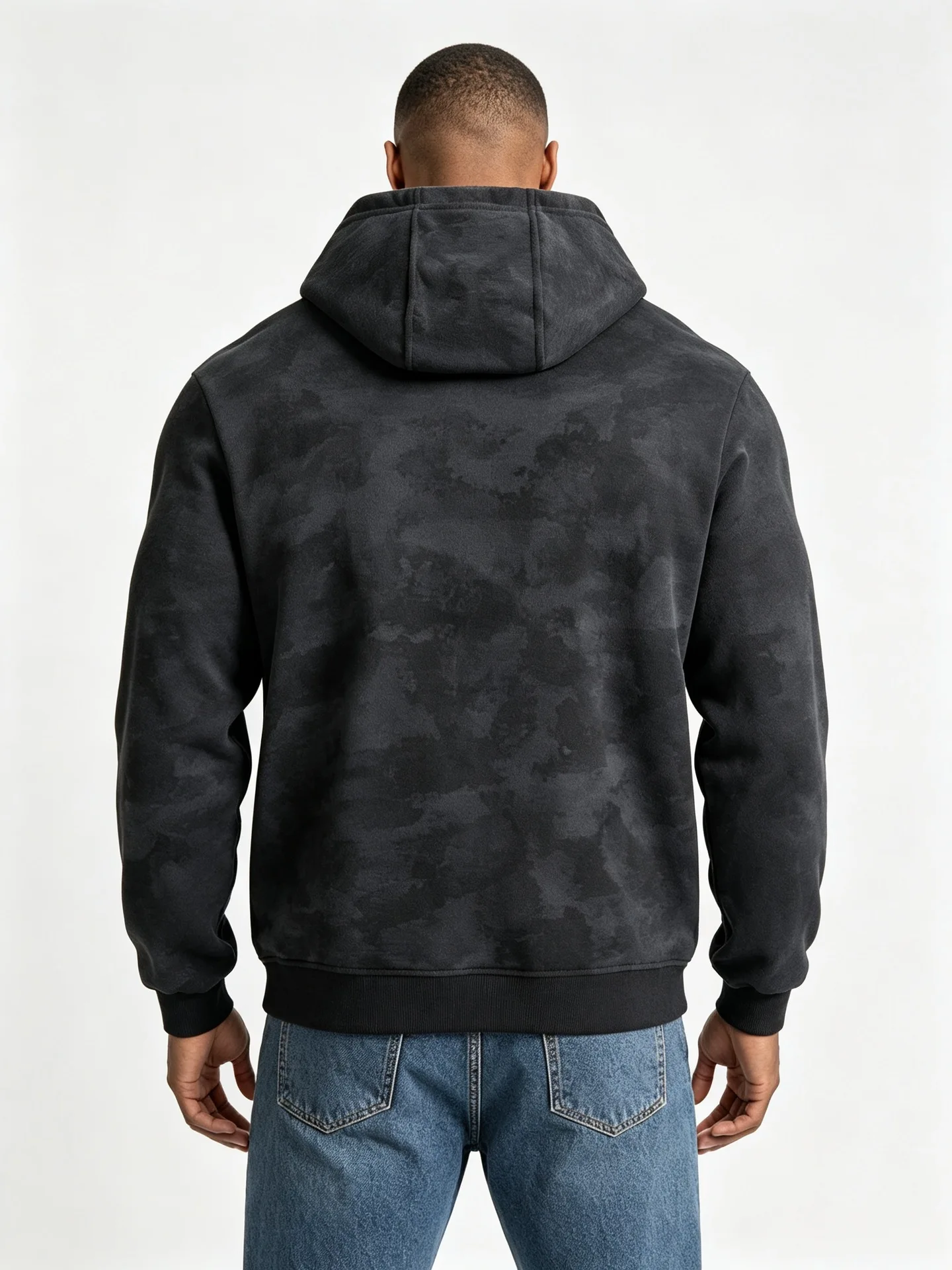 Men Tie Dye Zip Up Hoodie Heavyweight Full Zip Hooded Sweatshirt European High Street Loose Streetwear Autumn Casual Outerwear J