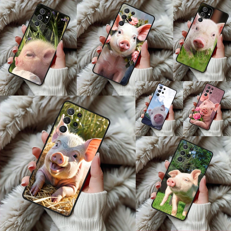 Pig Phone Case For Samsung Galaxy S24 S25 S26 Ultra S22 S23 Plus S21 S20 FE Note10 TPU Cover