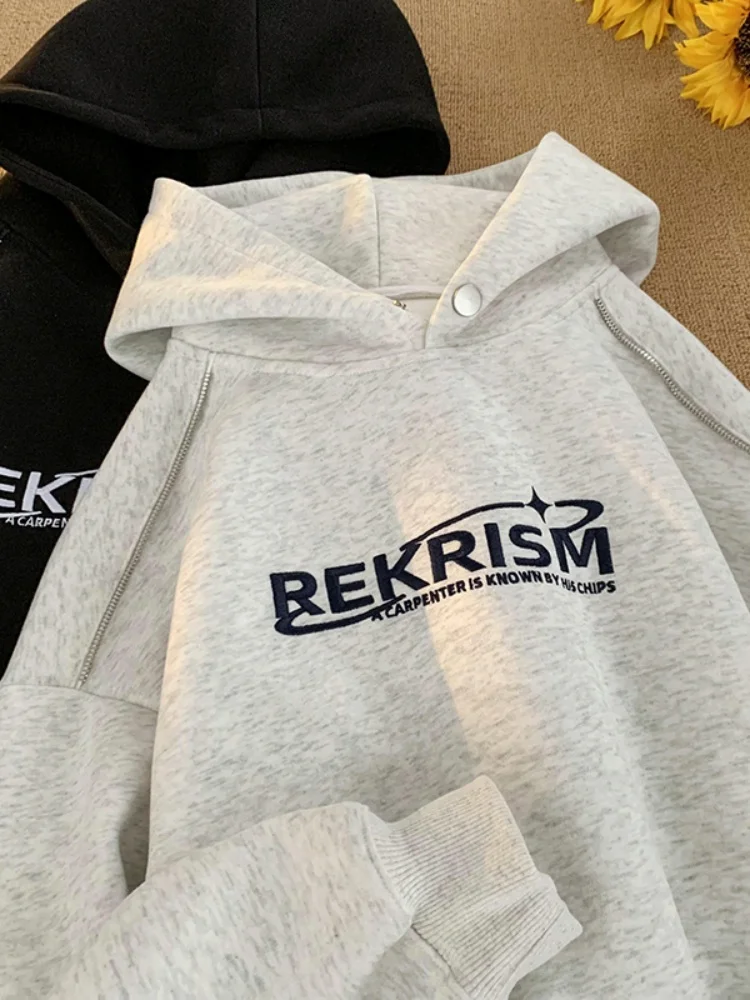 

Мужская толстовка American Sle Heavyweight, новинка 2024 года, осенняя, для подростков, спортивная, с вышивкой букв, повседневная, свободного кроя