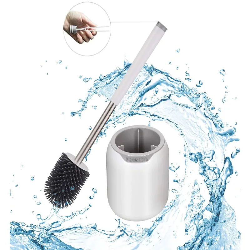 Eyliden TPR Toilet Brush Rubber Head Holder Cleaning Brush For Toilet Wall Hanging Floor Bathroom Cleaning Tools with Tweezers